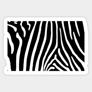 Zebra Print in Zebra Stripes Pattern Sticker